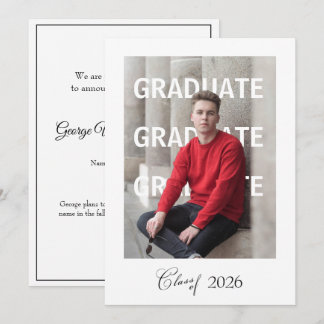 Cartão High School Graduation Announcement unique