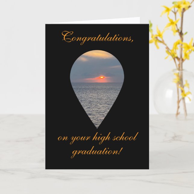 Cartão High School Graduation, Folded Greeting Card (Flor Amarela)