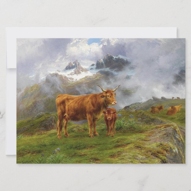 Cartão Highland Cattle (por Rosa Bonheur) (Frente)
