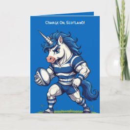 Cartão Highland Charge Unicorn Rugby Pride