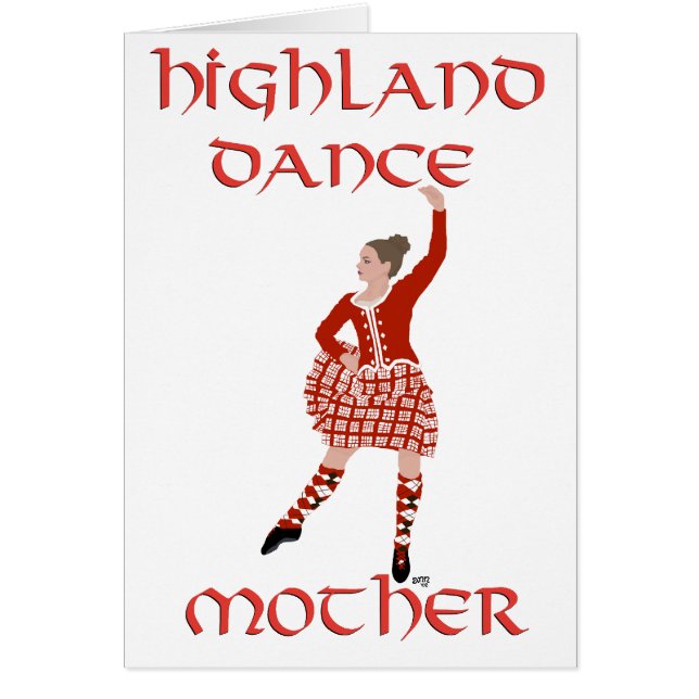 Cartão Highland Dancer Madre - Vermelho (Frente)