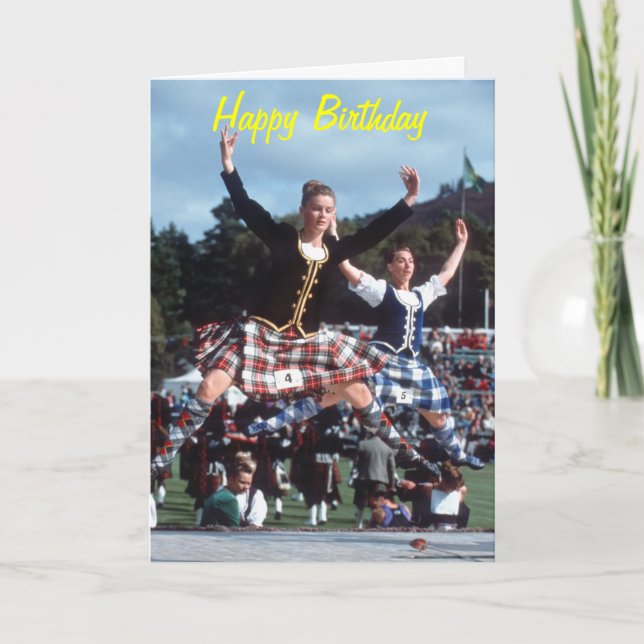 Cartão Highland Dancing (Frente)