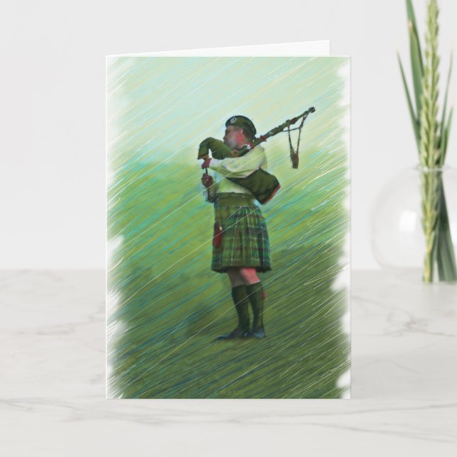Cartão Highland Morning Music Bagpipe Greeting Card (Frente)