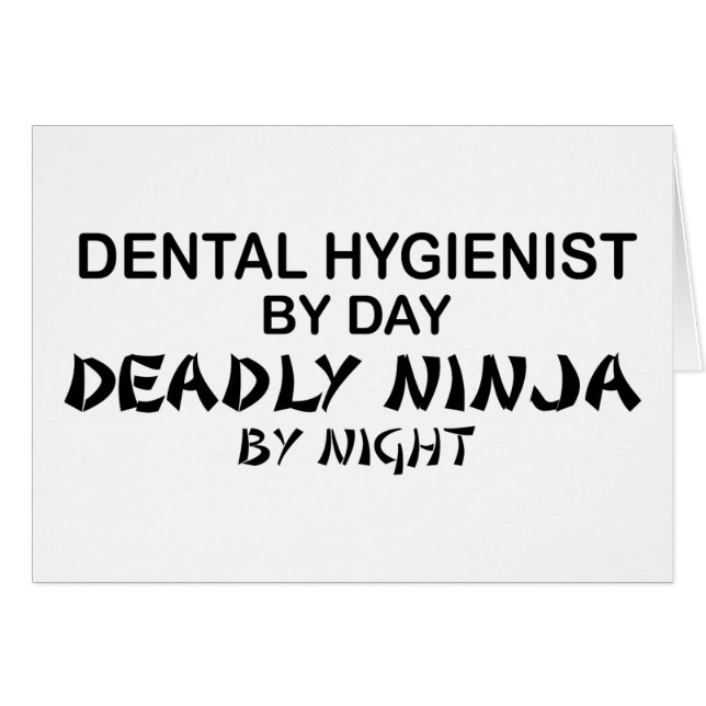 Cartão Higienista dental Ninja mortal (Frente Horizontal)
