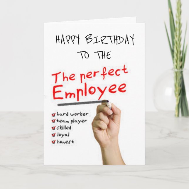 CARTÃO **HILARIOUS EMPLOYEE** FROM BOSS BIRTHDAY (Frente)