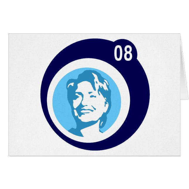 Cartão hillary clinton : bolhas azuis : (Frente Horizontal)