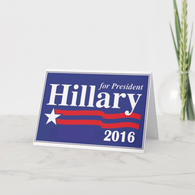 Cartão Hillary Clinton for President 2016 (Frente)