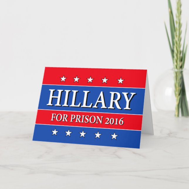 CARTÃO HILLARY FOR PRISON 2016 (Frente)