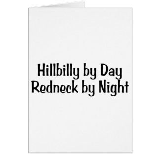 Cartão Hillbilly pelo campónio do dia em a noite
