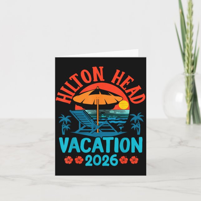 Cartão Hilton Head South Carolina 2026 Family Vacation Be (Frente)