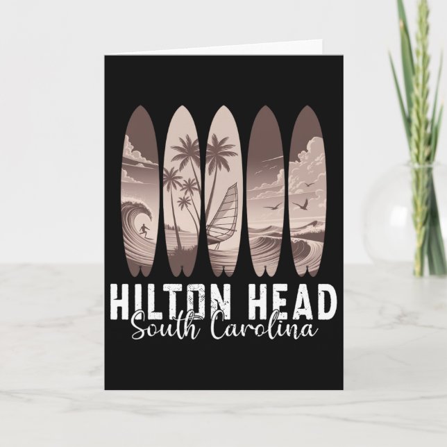 Cartão Hilton Head South Carolina Surfboard Men Women Sur (Frente)