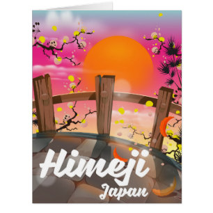 Cartão Himeji Japan floresce poster.