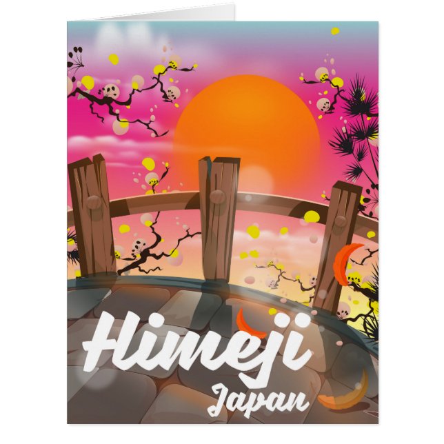 Cartão Himeji Japan floresce poster. (Frente)