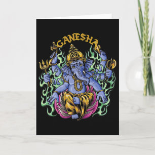 Cartão Hindu Ganesha Deus Elefante Espiritual Yoga Medita