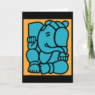 Cartão Hindu Ganesha Puja Elefante Deus Ioga Meditação Mi