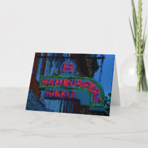 Cartão Hinkle's Hamburgers Sign