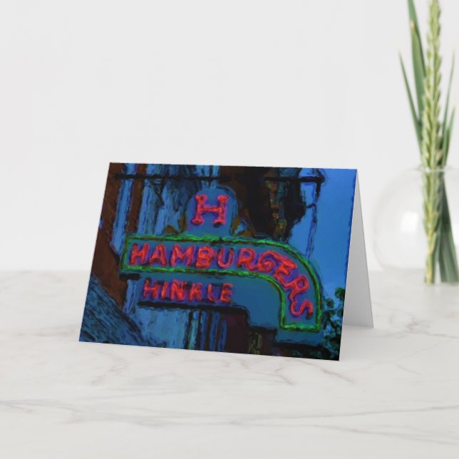 Cartão Hinkle's Hamburgers Sign (Frente)