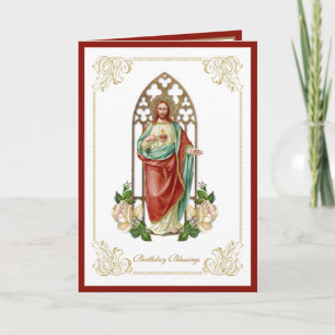 Cartão Hino Religioso Coração de Jesus Ardente