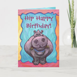 Cartão Hip Happy Hippopotamus Birthday