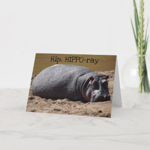 Cartão Hip Hip Hooray Hippo Birthday