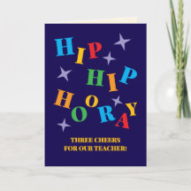 Hip Hip Hooray Obrigado Professor Confetes