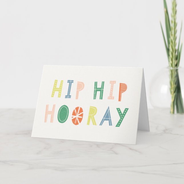 Cartão Hip Hip Horay Birthday Card - Cobalto (Frente)