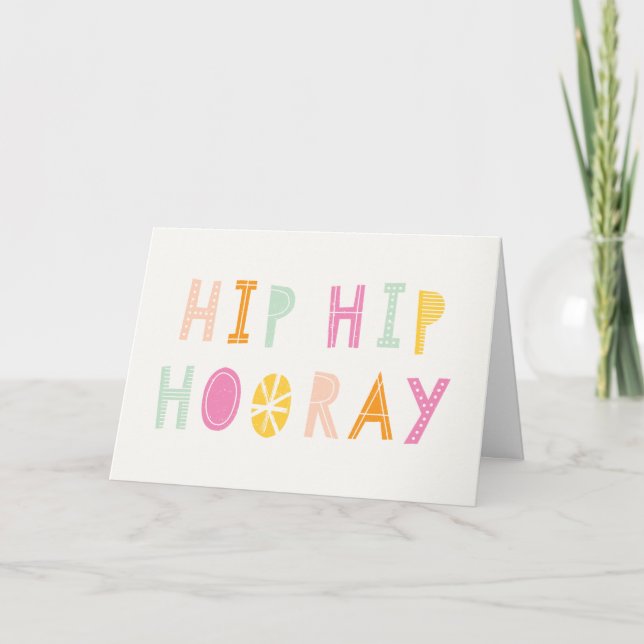 Cartão Hip Hip Horay Birthday Card - Laranja (Frente)