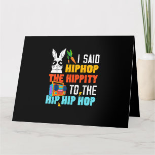 Cartão Hip Hop Hippity Coelho de Páscoa Engraçado Meninos