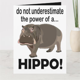Cartão Hipopótamo Animal Divertido Cumprimento Hipopótamo