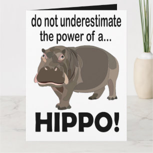Cartão Hipopótamo Animal Divertido Cumprimento Hipopótamo