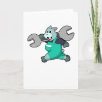 Hipopótamo como Mecânico com Chave de Fenda