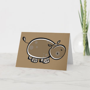 Cartão Hipopótamo feliz dos desenhos animados