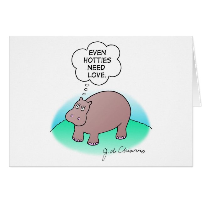 Cartão Hipopótamo Hotty (Frente Horizontal)