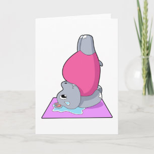 Cartão Hipopótamo na Aptidão de Yoga