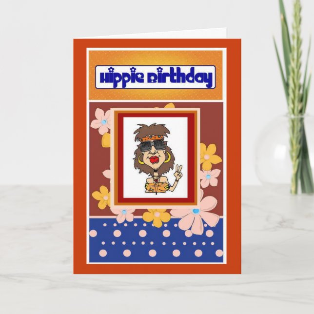 Cartão Hippie Birthday Card (Frente)