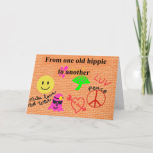 Cartão Hippie Birthday Card