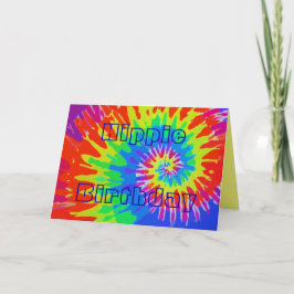 Cartão Hippie Birthday Groovy Tie-Dye Card