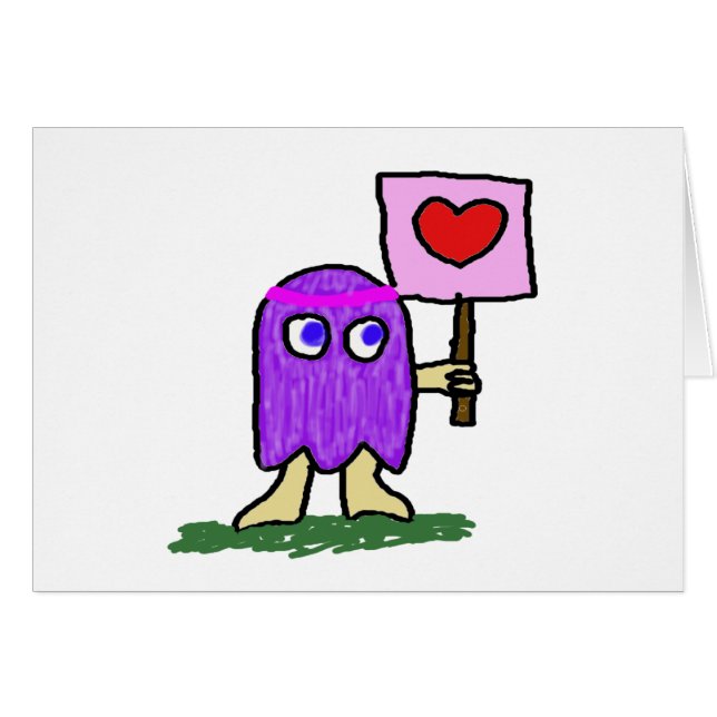 Cartão Hippie Dippy Love (Frente Horizontal)