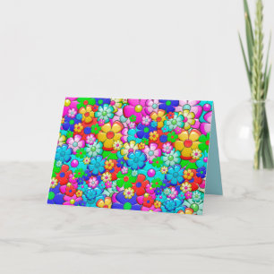 Cartão Hippie flowers greeting card