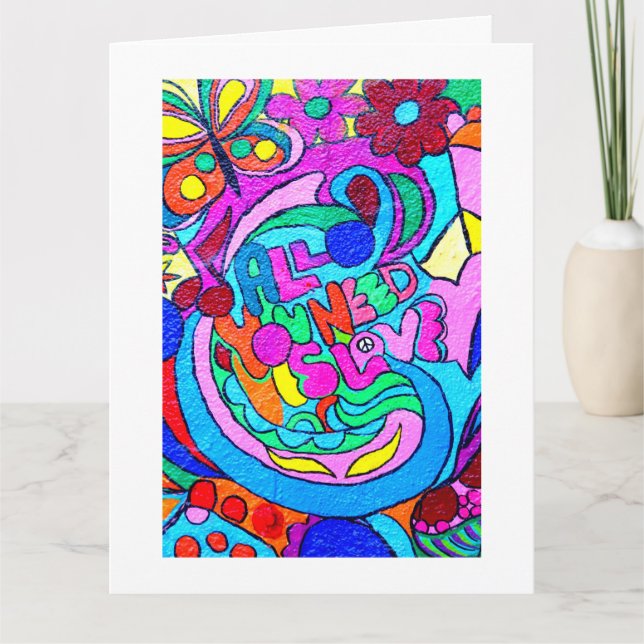 Cartão Hippie ganha paz e amor (Frente)
