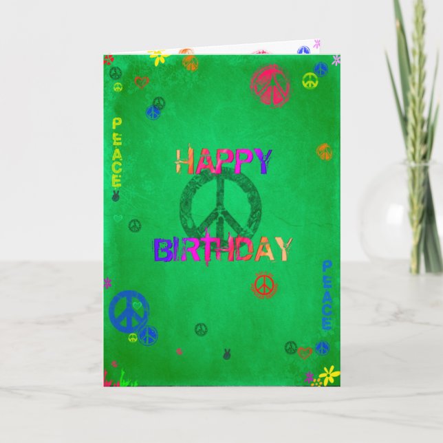Cartão Hippie Happy Birthday Card (Frente)