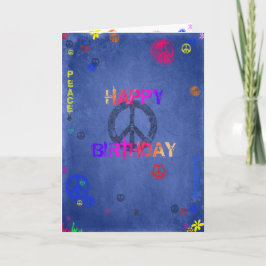 Cartão Hippie Hippy Birthday Card Blue