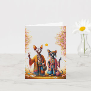 Cartão Hippie Sphynx Cat