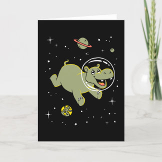 Cartão Hippo Animals In Space