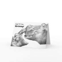 Hippo Birthday Card