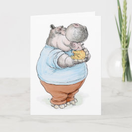 Cartão Hippo Hug Dad and Baby Card