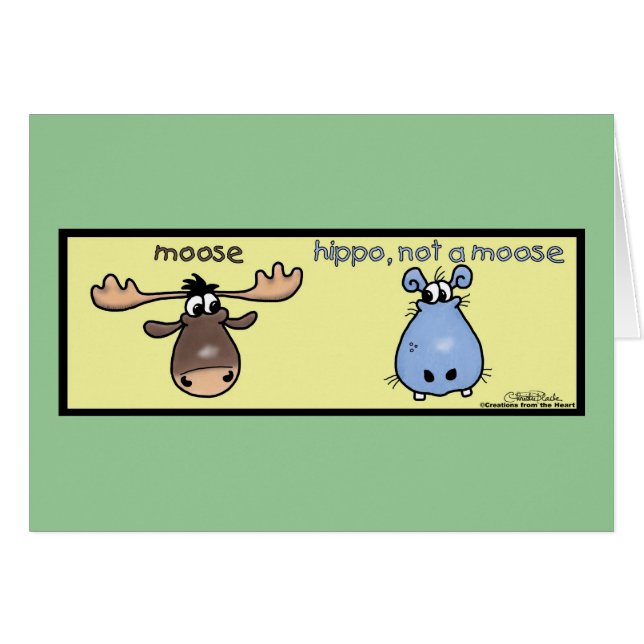 Cartão Hippo-não-um-alce! (Frente Horizontal)