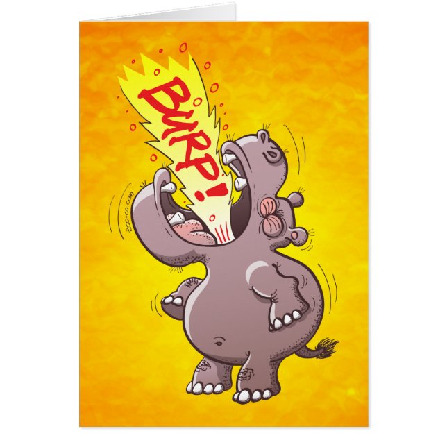 Cartão Hippopotamus que Burping alta (Frente)
