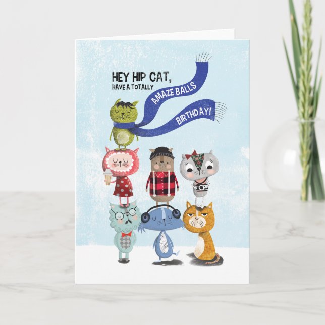 Cartão Hipster Birthday (Frente)