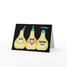 Hipster De Pear Birthday Engraçado Adicione Qualqu